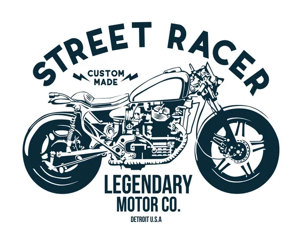 Street Racer Shirt Plakatentwurf Vektordatei — Stockvektor