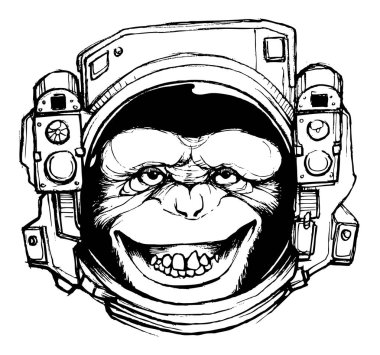 space monkey vector illustration clipart