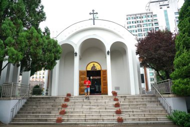 Seul, Kore Cumhuriyeti - Ağustos 2019: St. Nicholas Ortodoks Katedrali..