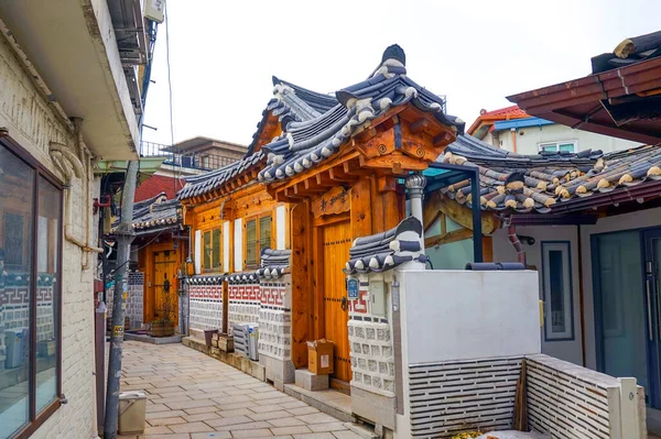 Seul Março 2019 Edifício Residencial Estilo Antigo Hanok Rua Cidade — Fotografia de Stock