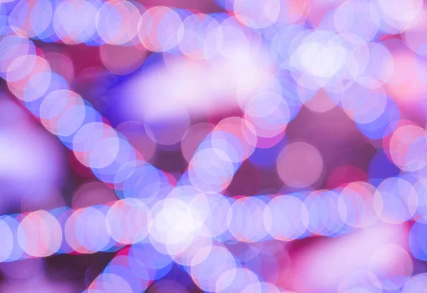 Electric Multi Colored Garlands Light Colored Spots Festive Background Blurred — ストック写真