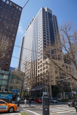 Şehir manzaralı. Ofis binaları olan şehir merkezi.