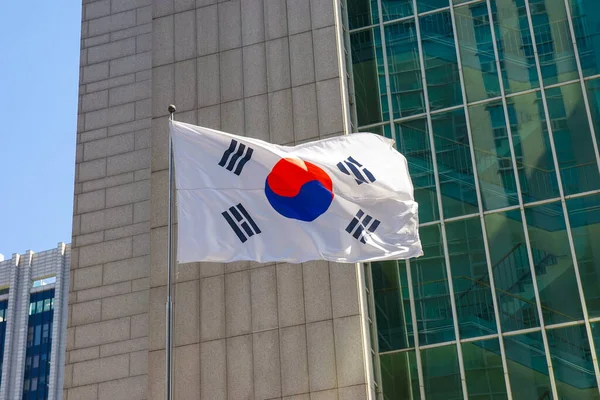Bandeira Nacional República Coreia — Fotografia de Stock