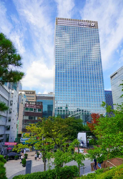 大韓民国ソウル 2019年7月 都市ビュー オフィスビルのある市内中心部 — ストック写真