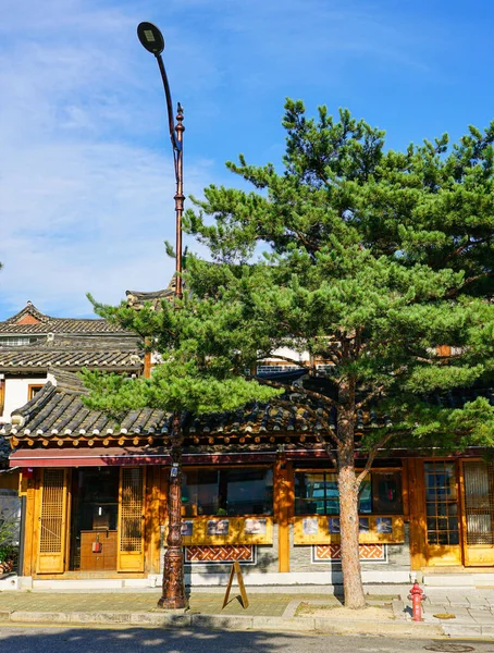 Seul Kore Cumhuriyeti Temmuz 2019 Bukchon Hanok Köyü Eski Geleneksel — Stok fotoğraf