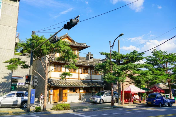 Seul República Coreia Julho 2019 Bukchon Hanok Village Antiga Casa — Fotografia de Stock