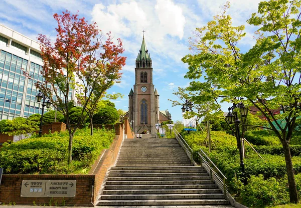 Séoul République Corée Juillet 2019 Cathédrale Catholique Myeongdong Communauté Catholique — Photo