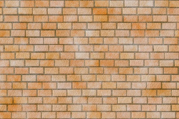 Smoothly Laid Bricks Cement Mortar Orange Brick Wall — Stock Photo, Image