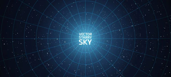 Vector estrelado fundo céu noite — Vetor de Stock