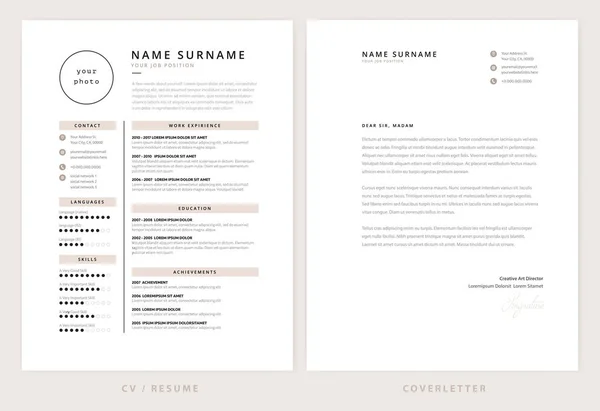 CV / resume and cover letter template - elegant stylish design v