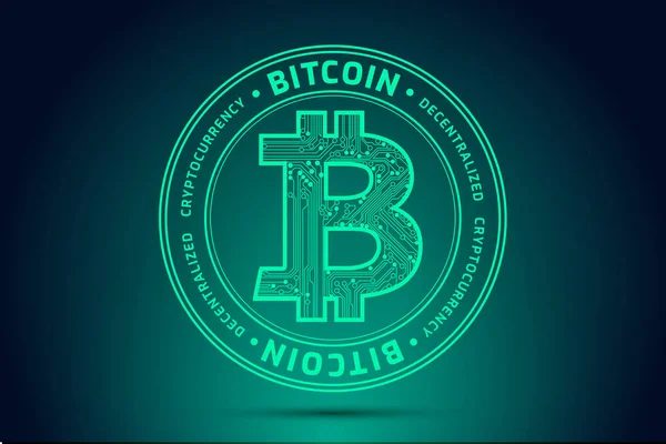 Bitcoin-Symbol Kryptowährung abstrakten grünen Hintergrund - Vektor — Stockvektor