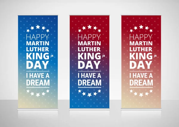 Martin Luther King Jr Día rollups banners design - vector cartel — Archivo Imágenes Vectoriales