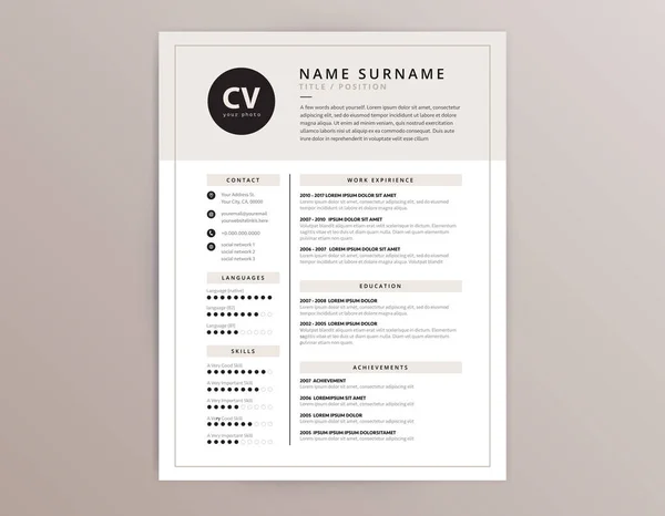 CV / şablon - şık şık vektör tasarımı devam