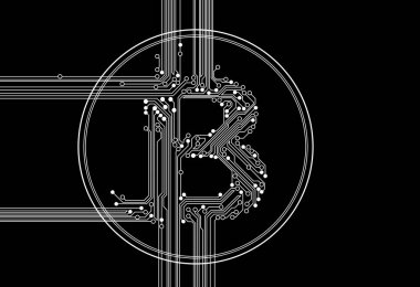 Cryptocurrency blockchain - Kripto para birimi soyut vektör geri
