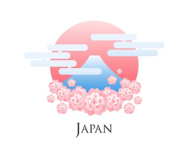 Hanami Japonya tasarlamak vektör çizim