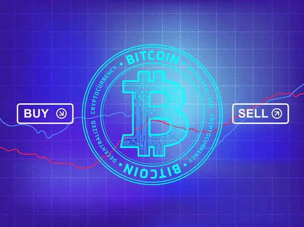 Kryptowährung Exchange - kaufen verkaufen Kryptowährung - Bitcoin Pric — Stockvektor