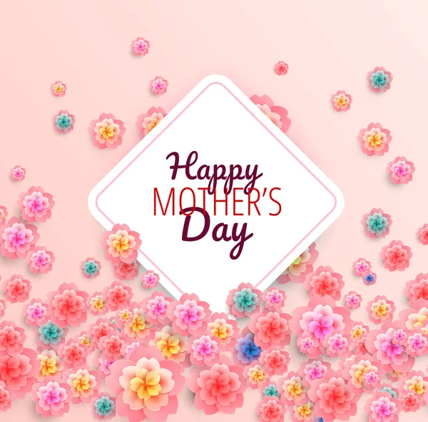 Feliz Día de las Madres fondo con flores - vector — Archivo Imágenes Vectoriales