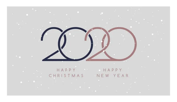 2020 Joyeux Noël, Bonne année illustration vectorielle. Rose g — Image vectorielle