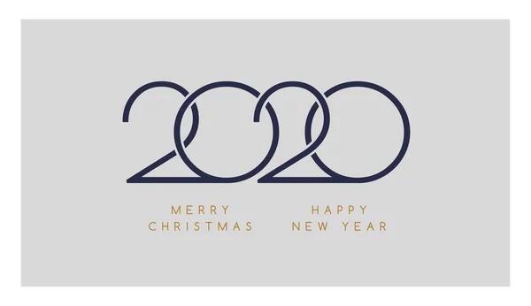 2020 Joyeux Noël, Bonne année minimaliste élégant logo d — Image vectorielle