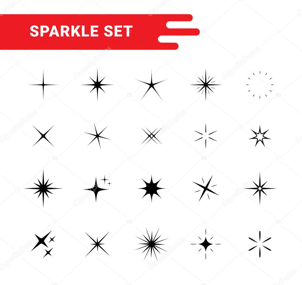 Sparkles vector icon set