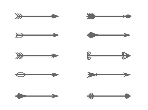 Hand Dras Uppsättning Pilar Vektor — Stock vektor