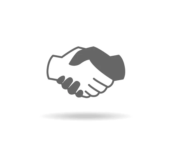 Handshake Negro Blanco Vector Icono — Vector de stock