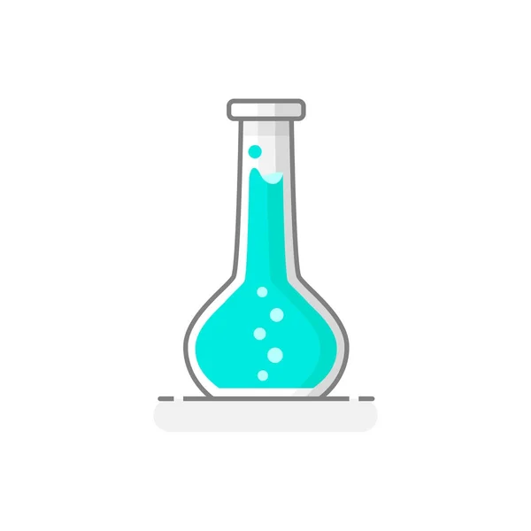 Наукова База Хімічною Рідиною Лабораторна Скляна Ікона Концепція Плоского Дизайну — стоковий вектор