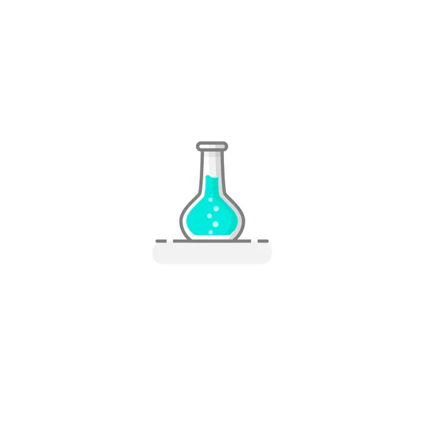 化学液体 実験室ガラス アイコン の科学的なフラスコ フラットなデザイン コンセプト ベクトル図 — ストックベクタ