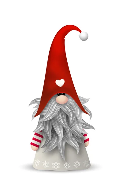 Scandinavian christmas traditional gnome, Tomte, illustration — Stock Vector