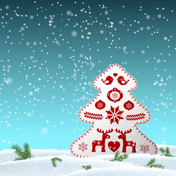 Χριστούγεννα κίνητρο σε σκανδιναβικό στιλ, εικονογράφηση — Διανυσματικό Αρχείο