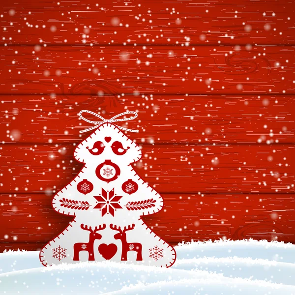 Weihnachtsmotiv im skandinavischen Stil, Illustration — Stockvektor