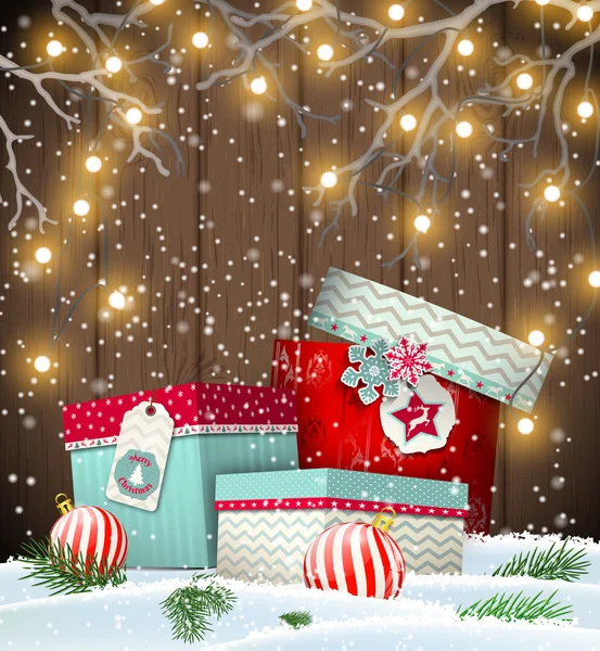 Grupo de coloridas cajas de regalo, ilustración — Vector de stock