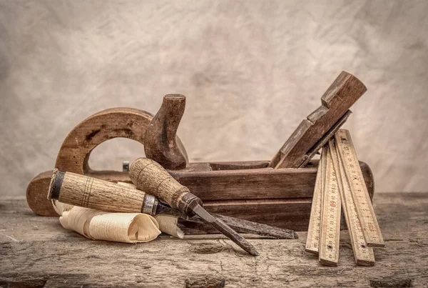 Vintage woodworking tools, stylized hdr image — Stock Photo, Image