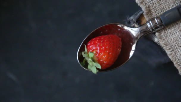 Fraise et citron, fond alimentaire . — Video