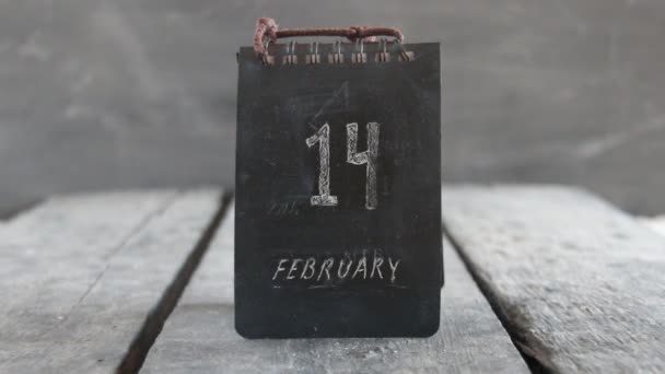 Glad Alla hjärtans dag, 14 februari kalender — Stockvideo
