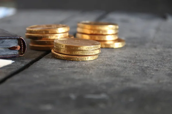 Moedas de ouro, estilo vintage, ideia de negócio — Fotografia de Stock