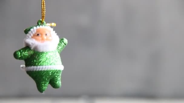 Groene Santa Claus, Kerstmis achtergrond met kopie ruimte — Stockvideo