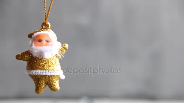 Papai Noel dourado, fundo de Natal com espaço de cópia — Vídeo de Stock
