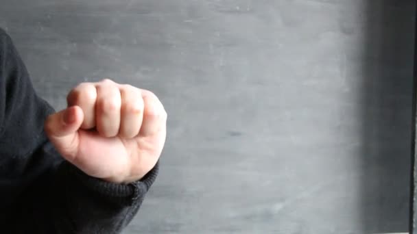 Hand showing stop gesture — Stock Video