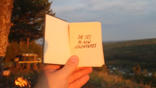 Say yes to new adventures. — Stock Video