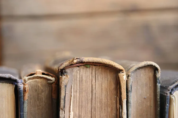 Bibliotek koncept - gamla böcker, mjukt fokus — Stockfoto