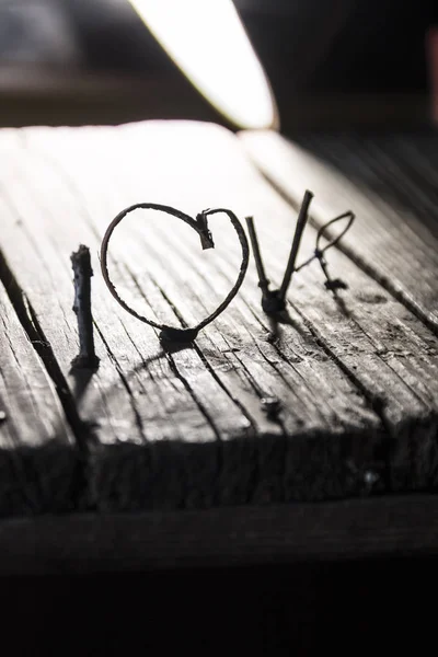 Love Happy Valentines den myšlenku, svatební oznámení nebo přání. Dopisy siluety. — Stock fotografie