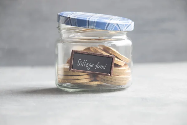 college fund label and gold coins