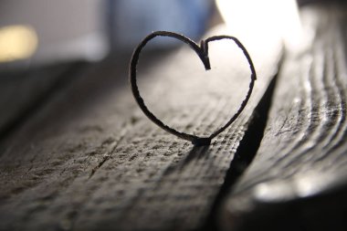 Sevgililer kalp - aşk veya düğün vintage kartı