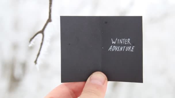 Winter adventure creatief concept — Stockvideo