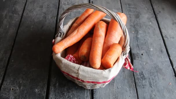 Carrot in the basket — Stock Video