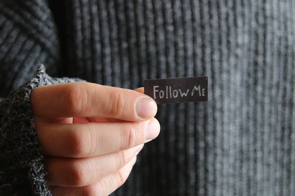 Follow me concept für soziale Netzwerke — Stockfoto