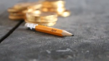 İş fikri yaratıcı kavramı. Kalem ve metin.