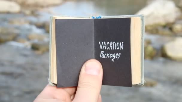 Idea de paquetes de vacaciones — Vídeo de stock