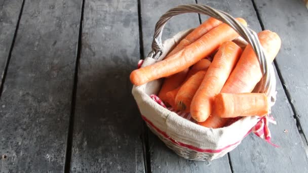 Carrot in the basket — Stock Video